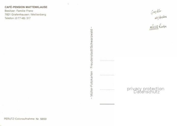Grafenhausen Schwarzwald Mettenberg Cafe Pension Mattenklause – Bild 2