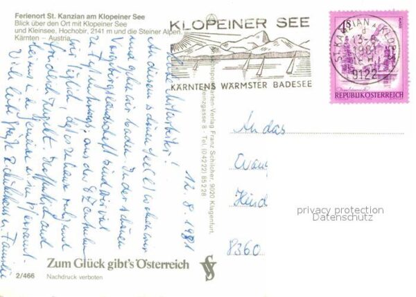 Kanzian Klopeiner See St Luftaufnahme Kleinsee Steiner Alpen – Bild 2