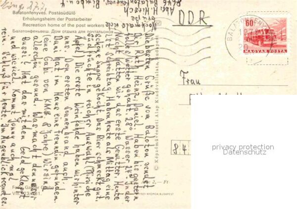 Balatonfenyves Postasüdülo Erholungsheim der Postarbei – Bild 2