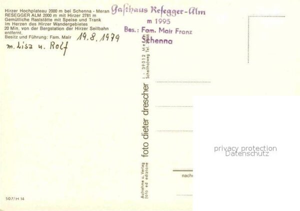 Schenna Meran Hirzer Hochplateau Resegger Alm – Bild 2