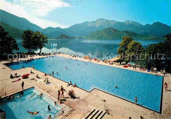 Kochel See Freibad Trimini gegen Herzogenstand