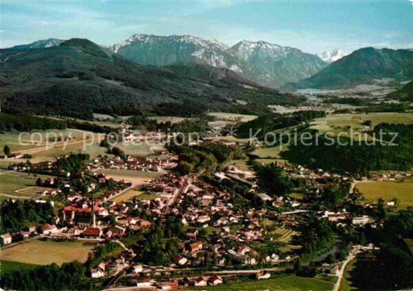 Siegsdorf Oberbayern Fliegeraufnahme mit Rauschberg Sonntags