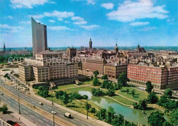 Leipzig Fliegeraufnahme mit Oper Hochhaus der K
