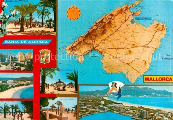 Bahia de Alcudia Fliegeraufnahme Strand Landkarte