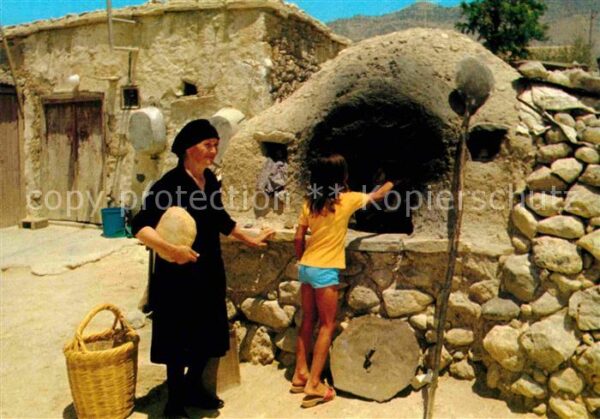Cyprus Zypern Baking Bread in a Village Oven