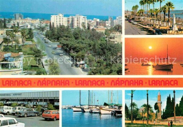 Larnaca Fliegeraufnahme Strassenpartie Hafen Pr
