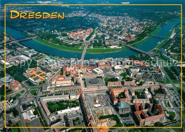 Dresden Fliegeraufnahme mit Elbpartie