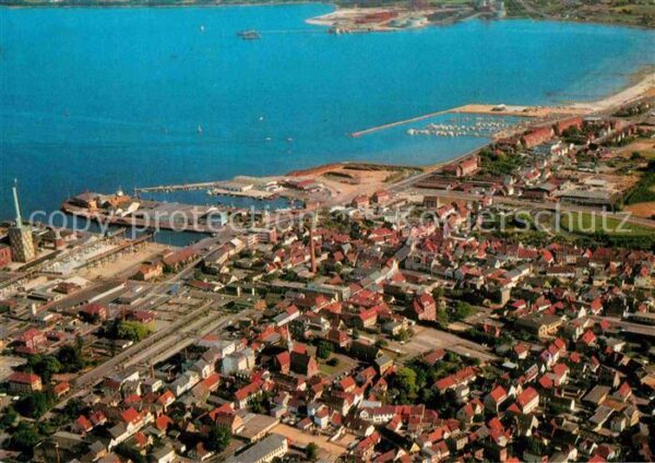 Aabenraa Apenrade Fliegeraufnahme mit Hafen