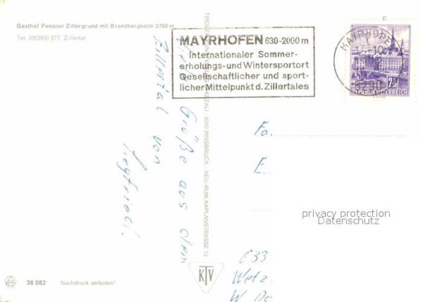 Mayrhofen Zillertal Gasthaus Pension Zillergrund mit Brandb – Bild 2