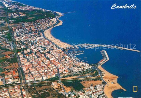Cambrils Fliegeraufnahme mit Hafen