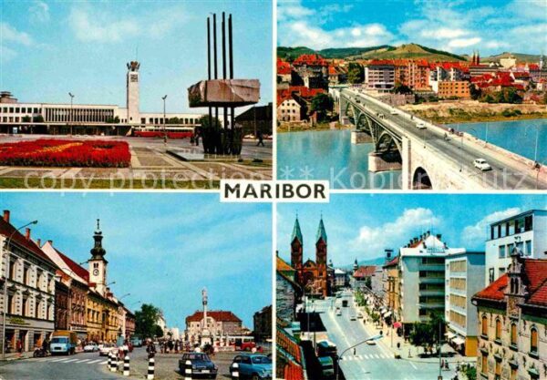 Maribor Marburg Drau Partisanenstrasse Brücke Hauptplatz