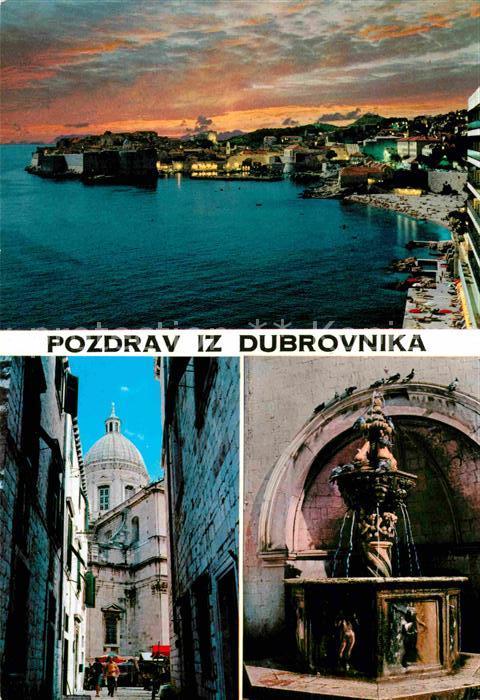 Dubrovnik Ragusa Gasse Brunnen Seepromenade