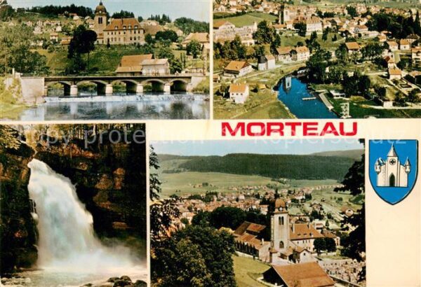 Morteau Doubs Le saut du Doubs Eglise et vue generale
