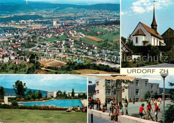 Urdorf ZH Panorama Schwimmbad Kirche Stadtplatz