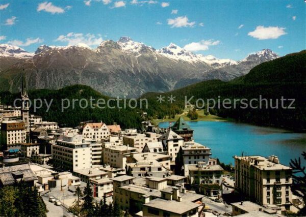 St Moritz GR Panorama St. Moritzersee Piz Languard P