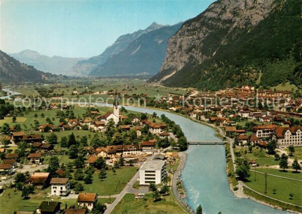 Erstfeld Stadtpanorama mit der Reuss