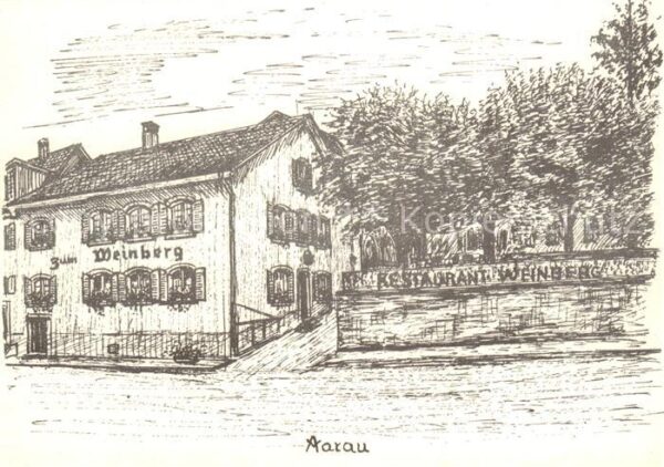 Aarau AG Restaurant Zum Weinberg Zeichnung