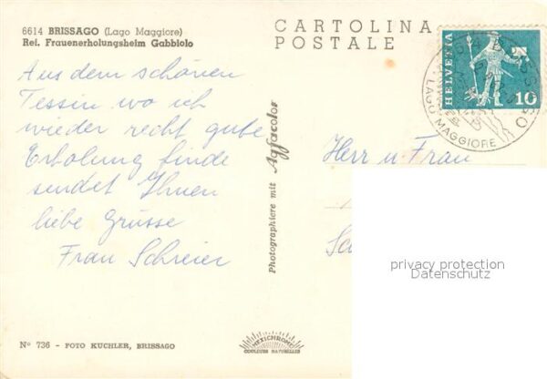 Brissago Lago Maggiore Ref Frauenerholungsheim Gabbiolo – Bild 2