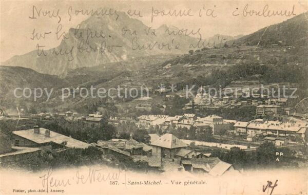 St Michel 73-de-Maurienne Vue Generale et les Alpes