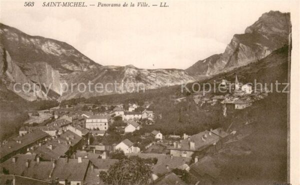 St Michel 73-de-Maurienne Panorama de la ville et les Alpes