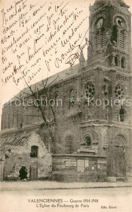 Valenciennes 59 Eglise du Faubourg de Paris