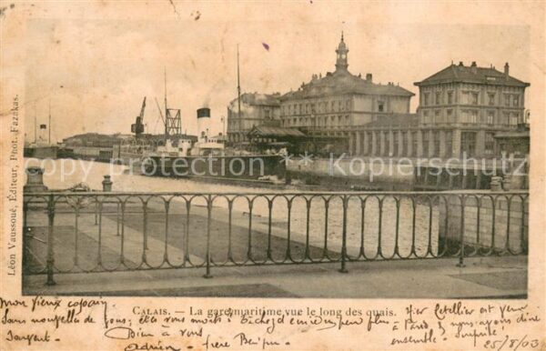 Calais 62 La gare maritime vue le long des quais