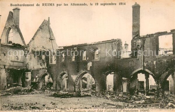 Reims 51 Bombardement par les Allemands le 19 se