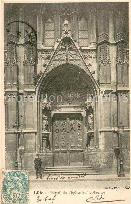 Lille 59 Portail de l Eglise Saint Maurice