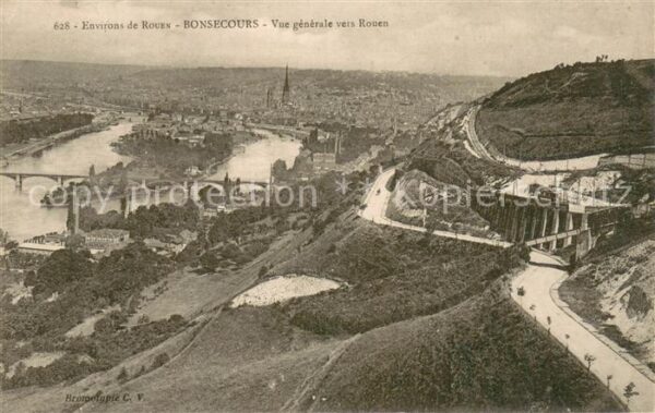 Bonsecours Bon-Secours 76 Vue generale vers Rouen