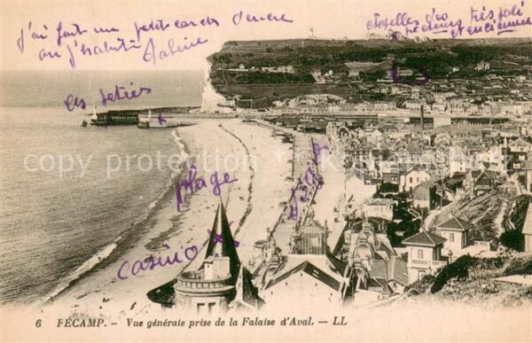 Fecamp 76 Vue Generale prise de la Falaise d Aval
