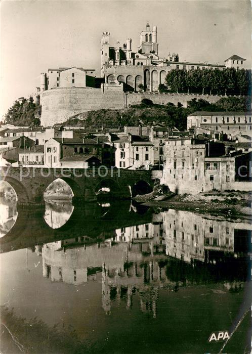 Beziers 34 L Orb et la Cathedrale Saint Nazaire