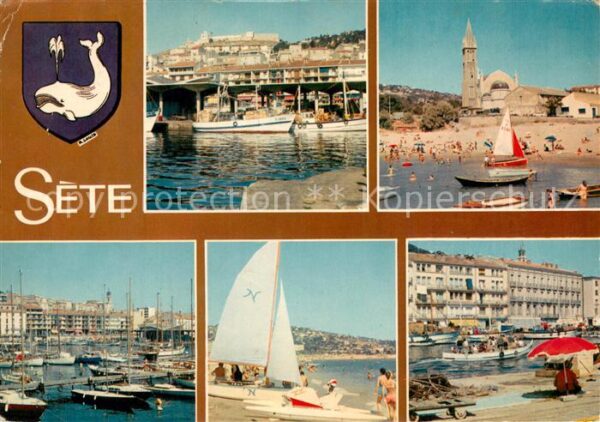 Sete Cette Le port voiliers plage Eglise