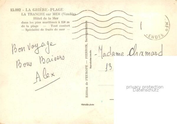 La Tranche-sur-Mer Hôtel de la Mer Restaurant Plage – Bild 2