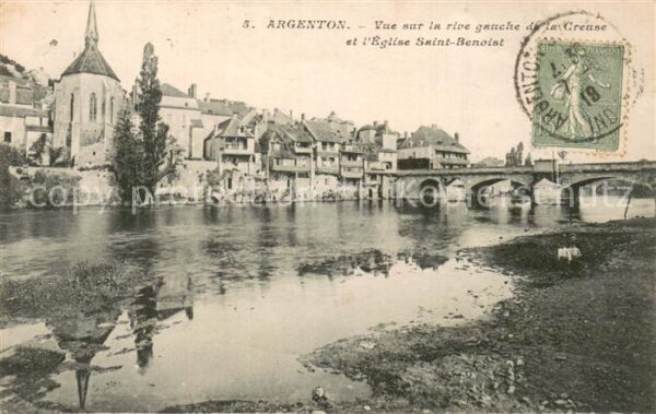 Argenton 36-sur-Creuse Vue sur la rive gauche de la Creuse et