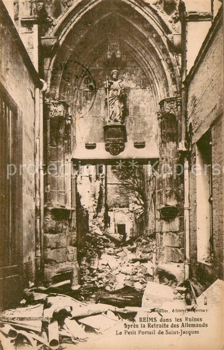 Reims 51 Dans les Ruines apres la Retraite des A