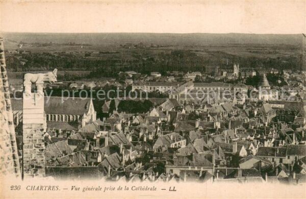 Chartres 28 Vue generale prise de la Cathedrale