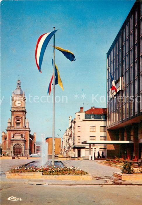 Lens Pas-de-Calais 62 Place Jean-Jaures et eglise St-Leger