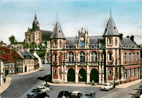 Auxi-le-Chateau L Hotel de Ville et l Eglise