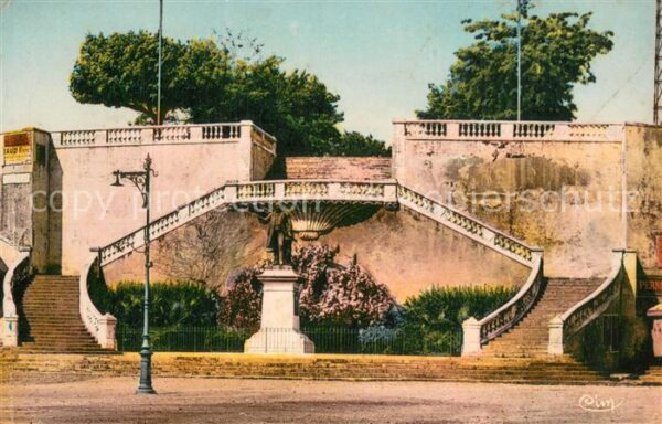Ales 30 Escaliers de la Marechale Statue JB Dum