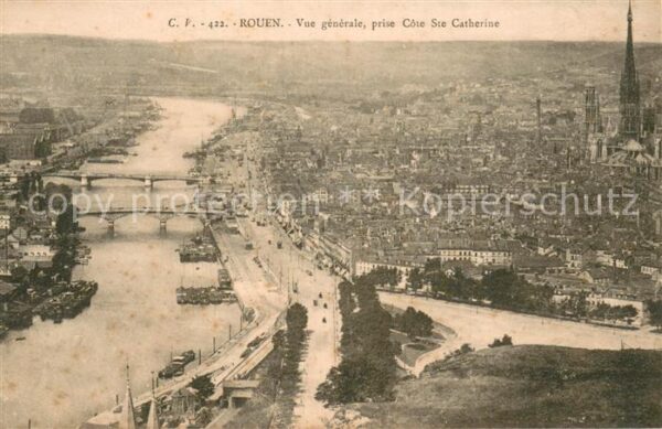 Rouen 76 Vue generale aerienne prise Cote Ste Ca