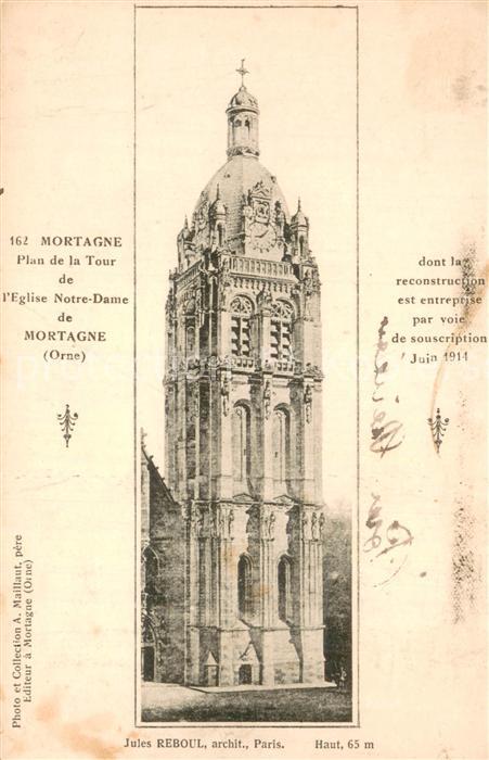 Mortagne-au-Perche Plan de la Tour de l’Eglise Notre Dame
