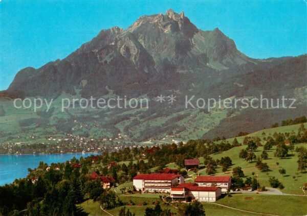 Kastanienbaum Kurheim St Chrischona mit Pilatus Flieg