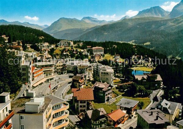 Arosa GR Dorfzentrum Fliegeraufnahme