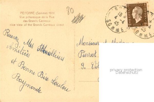 Peronne 80 Somme Rue des Grands Carreaux – Bild 2
