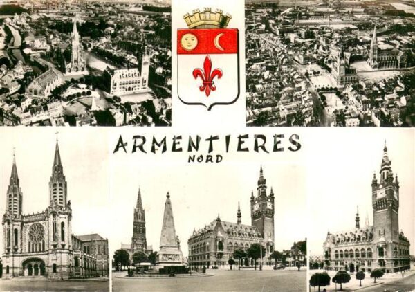 Armentieres 59 Vue aerienne Eglise Chateau