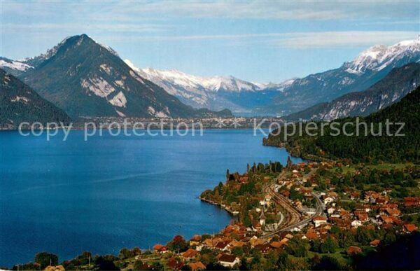 Leissigen Thunersee Fliegeraufnahme mit Harder und Interlak