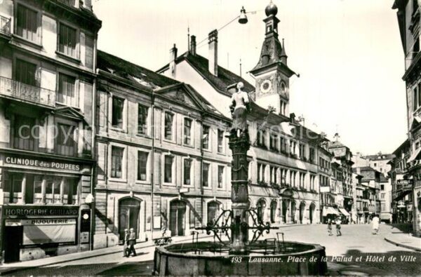 Lausanne VD Place de la Palud et Hotel de Ville