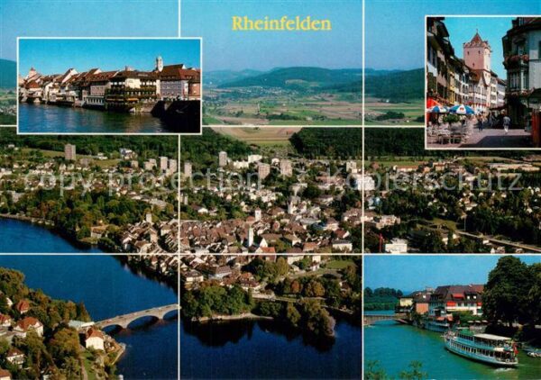Rheinfelden AG Fliegeraufnahme Rheinpartien Strassenpa