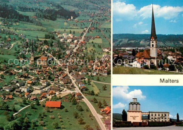 Malters Fliegeraufnahme Kirche Mühle