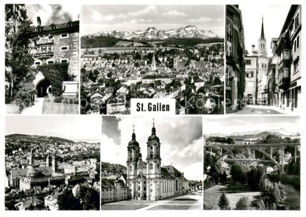 St Gallen SG Teilansichten Panorama Kirche